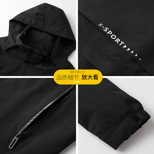 一口价【新款DK】大依优型大码男装休闲可拆卸帽夹克加肥加大胖子肥佬大号运动冲锋衣外套上衣男 商品图3