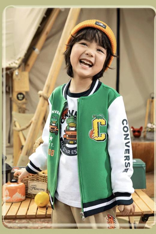 converse匡威童装秋新可爱恐龙休闲拼色棒球服外套CV2232102 商品图3