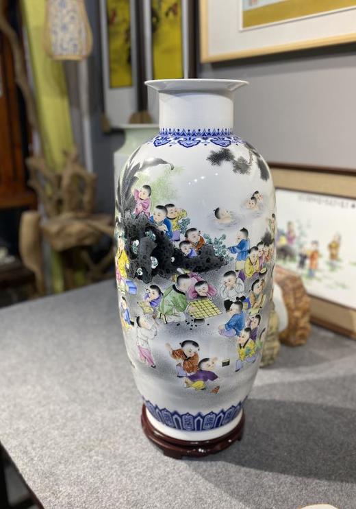 粉彩百子百福瓶 商品图0