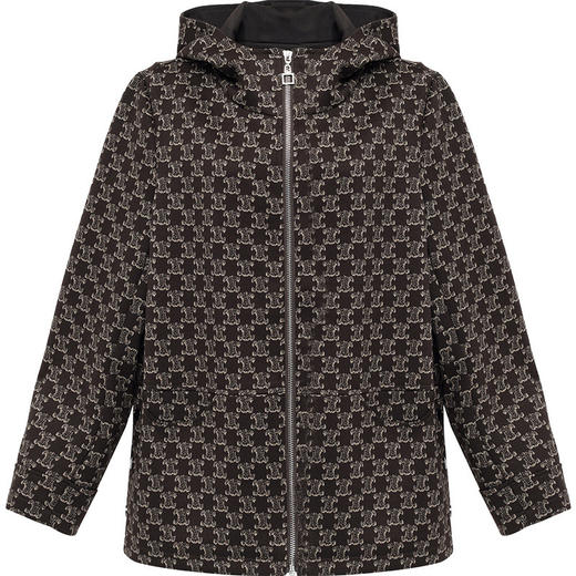 YWE 228D19时尚加厚印花连帽外套气质优雅显瘦大衣 商品图4