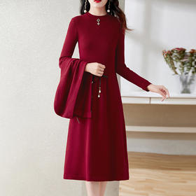 HR WXB9049时尚气质毛衣针织两件套连衣裙