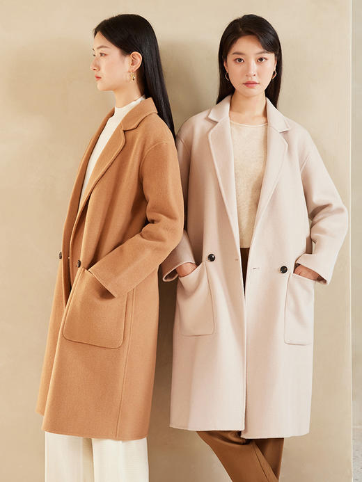 IN AND ON 简约百搭羊毛双面呢大衣 女士外套 22602 商品图2