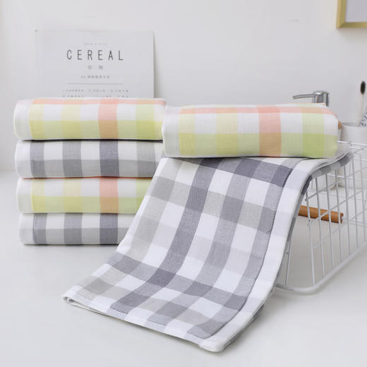 【新疆棉】纱布无捻彩格面巾，意想不到的擦拭舒适体验！ 商品图1