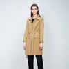 【女士系带风衣】22年秋冬新品中长款长袖外套时尚直筒系带防风翻领风衣 商品缩略图1