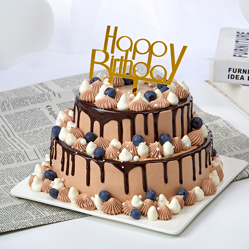 巧克力城堡~爱的甜蜜永不流失-6+4英寸/8＋6英寸双层