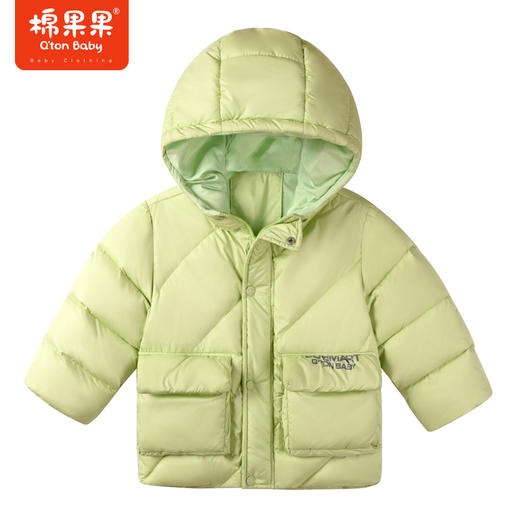 商场同款棉果果冬季男女童连帽保暖大朵绒韩版中长款羽绒服M412102922701 商品图8