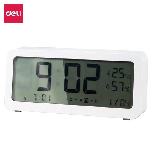 得力8827多功能电子钟 简约学生床头卧室夜光数字智能闹钟 商品图0