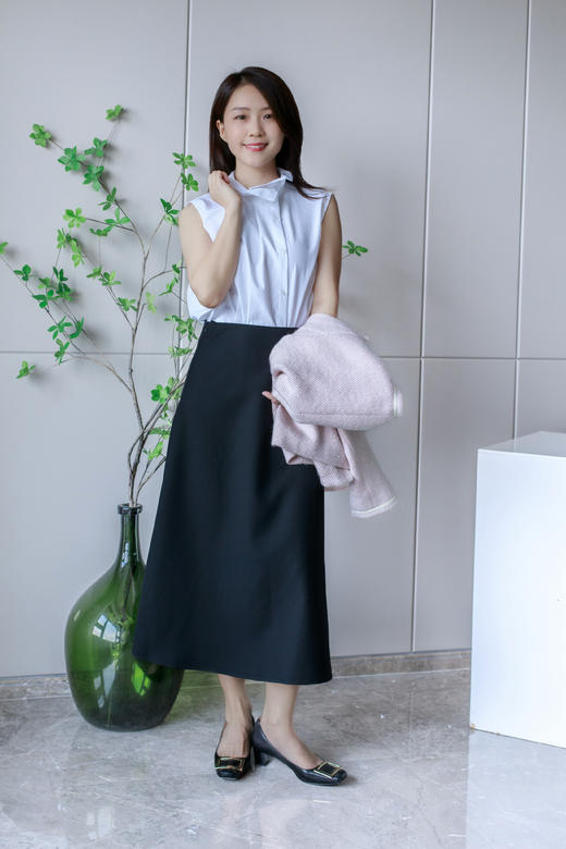 四季可穿褶领圆摆衬衫 商品图8