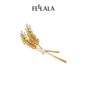 2楼Fellala翡拉拉冬季基础气质优雅胸针女时尚清新麦穗小众设计胸针 款号20WIN309503 吊牌价729 现价692