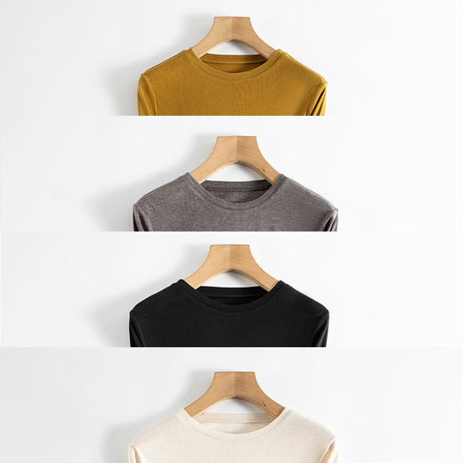 ARN-Y163秋冬新款蚕丝低领针织打底衫女秋内搭保暖修身上衣纯色潮 商品图1