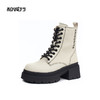 和诚行 2022秋冬新款系带厚底增高短筒靴女百搭帅气马丁靴0070533 商品缩略图1