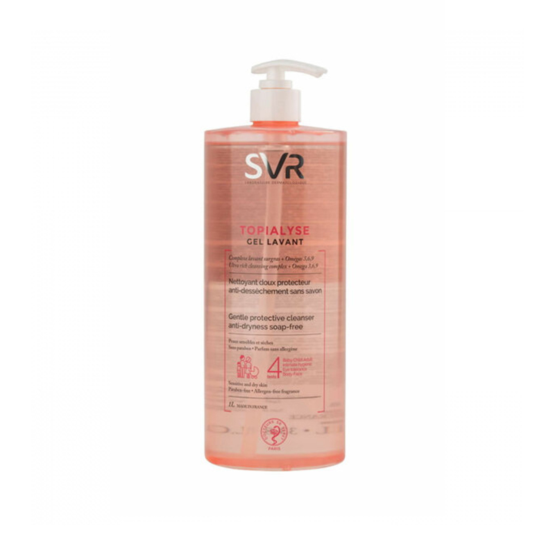 保税| 法国SVR舒润修护清洁洁面啫喱1L沐浴露新包装