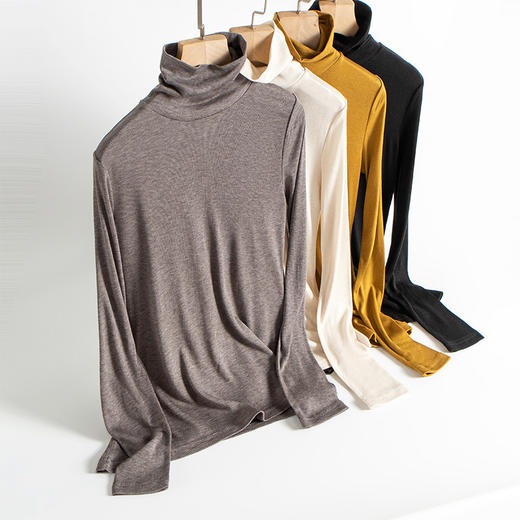 ARN-Y161高领针织真丝打底衫薄款保暖秋冬女修身长袖纯色上衣百搭舒适 商品图2