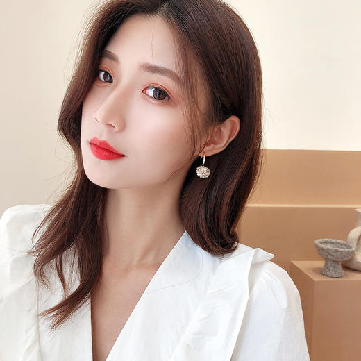 可爱花球个性简约银针气质贝壳花朵耳饰LY 商品图3