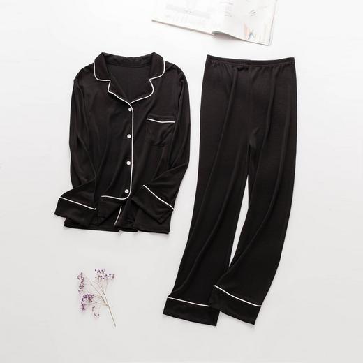 ARN-Y103-K094秋冬保暖肤睡衣套装男女长袖长裤两件套丝绸大码家居服 商品图5