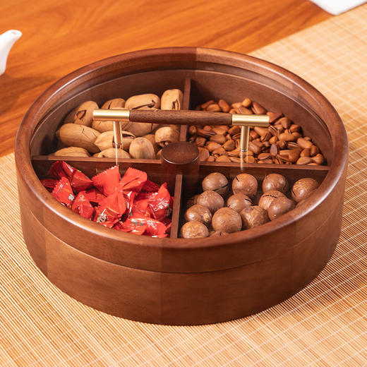 E-GSR-3001 把手款单层旋转圆盒 黑胡桃木 商品图2