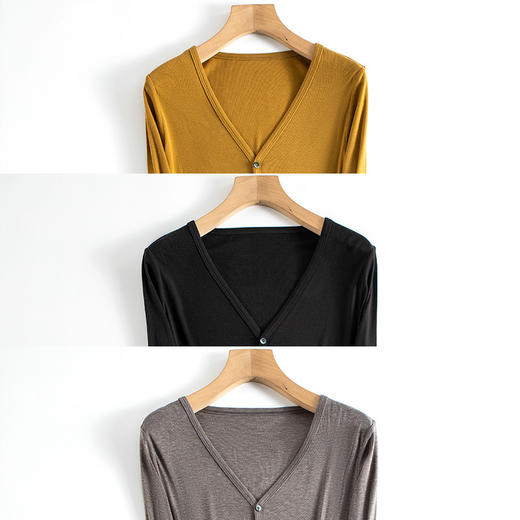 ARN-Y165秋季新款真丝针织开衫薄款衫长袖宽松纯色百搭韩版外套 商品图1