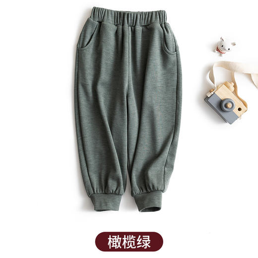 ARN-K130新款儿童裤子男童女童春秋款德绒运动裤冬季保暖休闲裤加厚长裤 商品图5