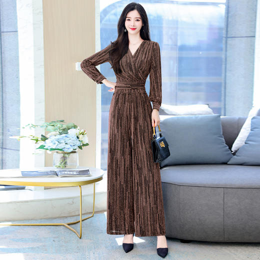 新款韩版休闲宽松时尚气质系带阔腿裤两件套装HR-WHA1019 商品图7