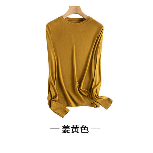 ARN-Y163秋冬新款蚕丝低领针织打底衫女秋内搭保暖修身上衣纯色潮 商品图5