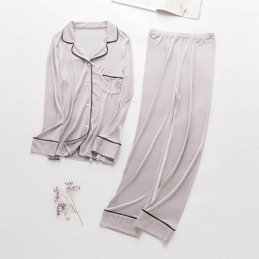 ARN-Y103-K094秋冬保暖肤睡衣套装男女长袖长裤两件套丝绸大码家居服 商品图4