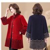 SJG-3359080990 秋冬新款水貂绒洋气立领外套女胖妈妈加大码中长款毛呢大衣 商品缩略图2