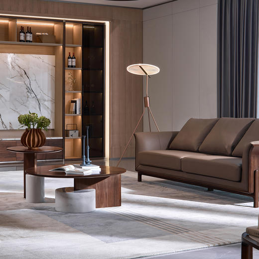 【现代风-CY224茶几】现代风/客厅/北美黑胡桃/实木&大理石 组合茶几 商品图0