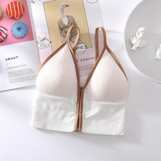 舒适简约，加大码大U美背前开扣内衣吊带背心WLJ 商品图9