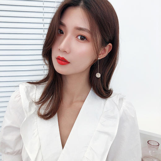 可爱花球个性简约银针气质贝壳花朵耳饰LY 商品图2