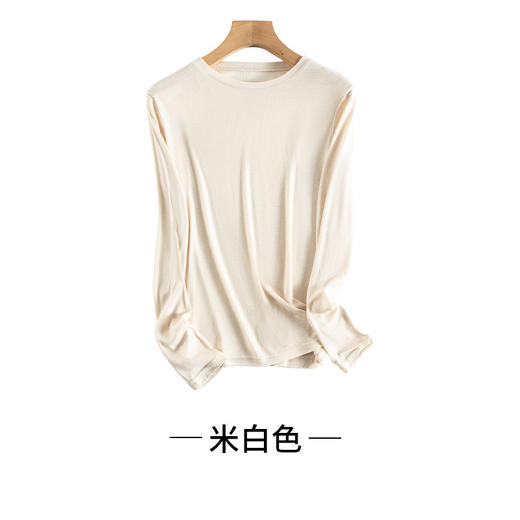 ARN-Y163秋冬新款蚕丝低领针织打底衫女秋内搭保暖修身上衣纯色潮 商品图6