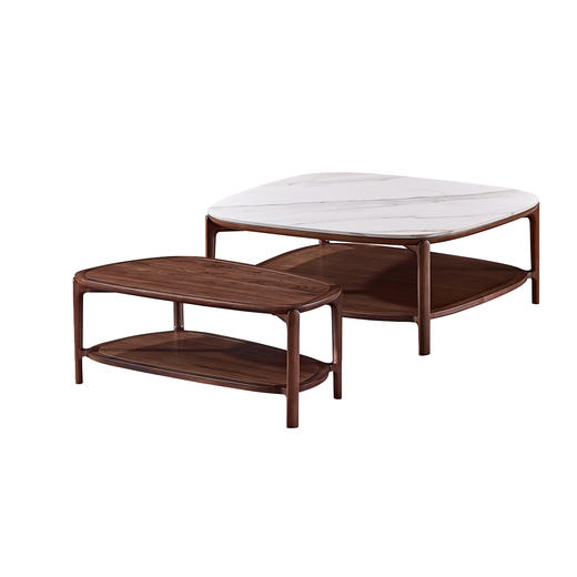 【现代风-CY221茶几】现代风/客厅/北美黑胡桃/实木&岩板 组合茶几 商品图1