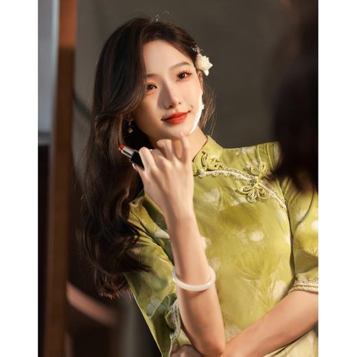 复古气质丝绒旗袍年轻款改良秋季新款民国风倒大袖旗袍裙BJS-609 商品图1