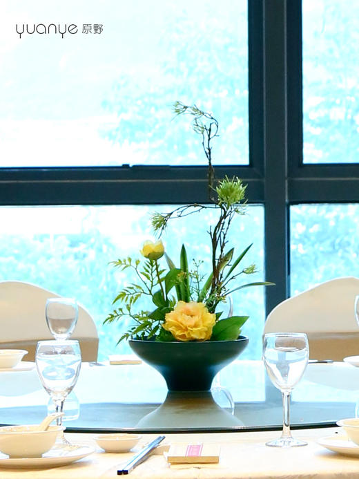 新中式高端餐桌花摆花酒店餐厅茶室客厅玄关摆设件茶几装饰仿真花 商品图3