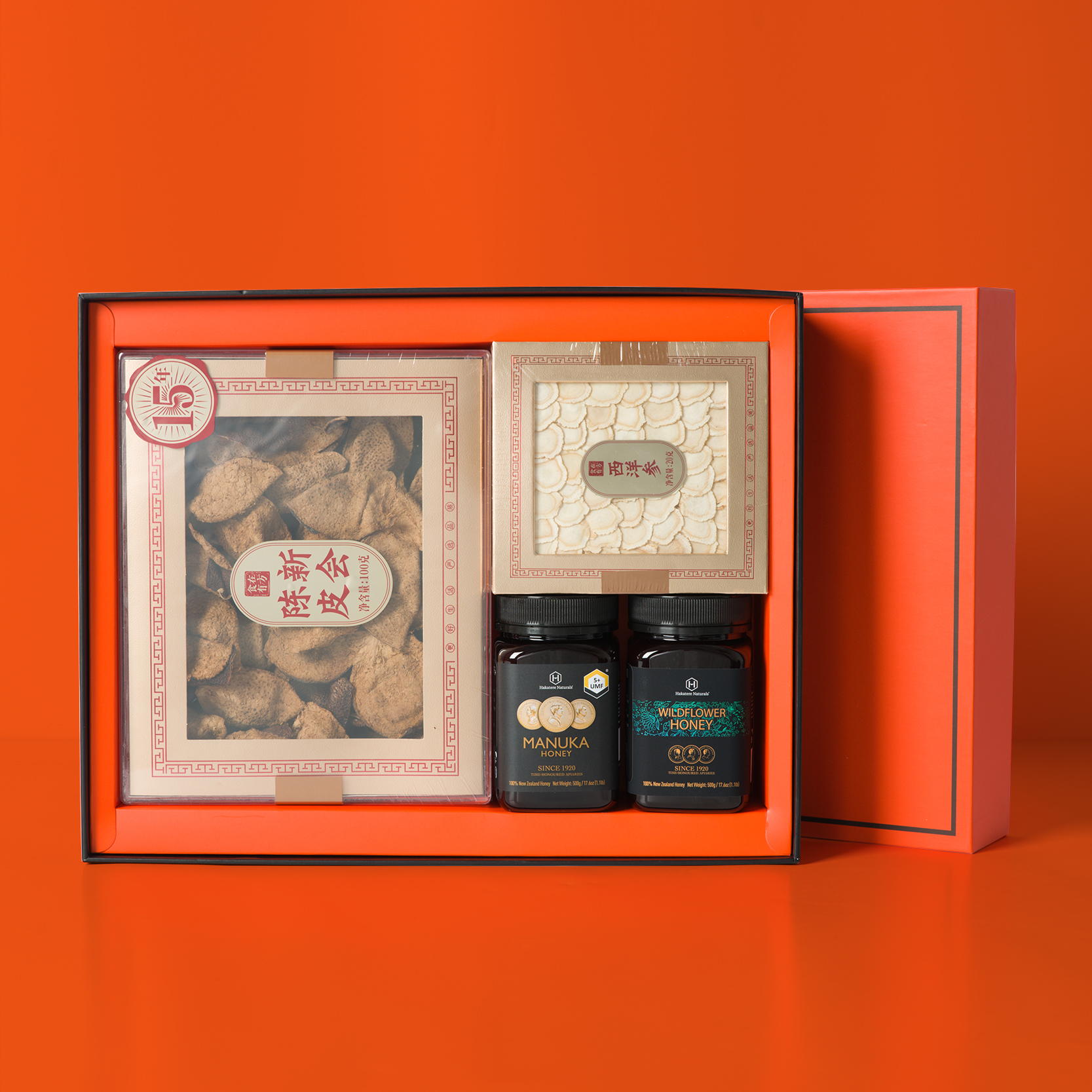 橙意十足礼盒麦卢卡蜂蜜陈皮西洋参