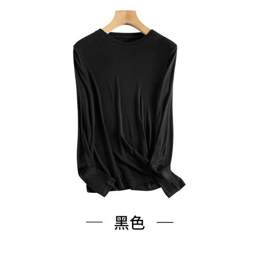 ARN-Y163秋冬新款蚕丝低领针织打底衫女秋内搭保暖修身上衣纯色潮 商品图7