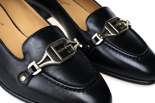 豪麟名鞋奥莱迪嘉女鞋乐福鞋羊皮革FW22347P黑色  原价4260元 商品图2