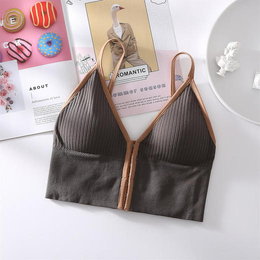 舒适简约，加大码大U美背前开扣内衣吊带背心WLJ 商品图8