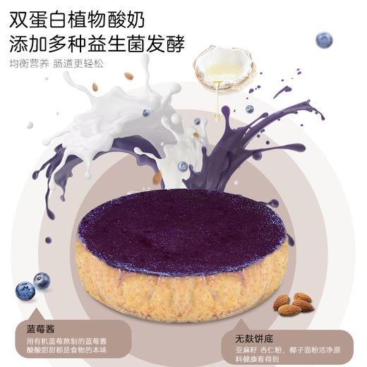 【提前2天预订，下单备注生日日期】耘珂高蛋白无麸质酸奶乳酪蛋糕无蛋奶纯素蓝莓果酱蛋糕下午茶甜点 商品图3