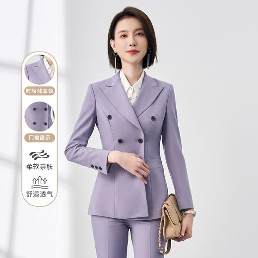 【新品推荐】罗蒙上衣+裤子女式西服套装简约时尚商务百搭两件套女 商品图1
