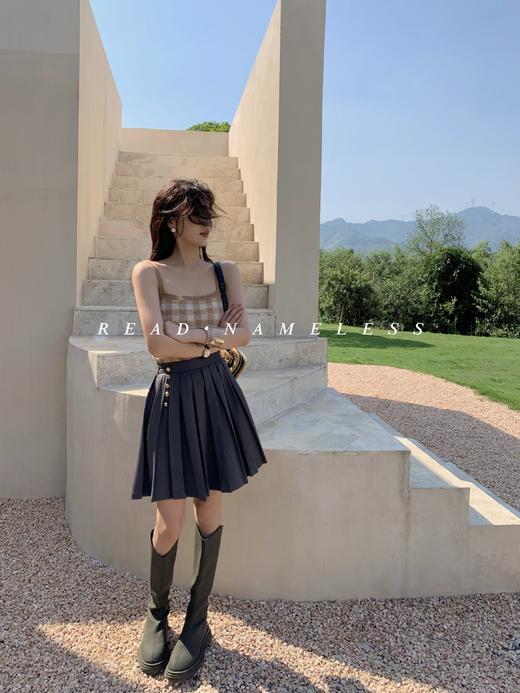 Read Nameless /柔软格子针织套装+灰色百褶裙 商品图13