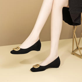 优雅百搭，羊猄皮浅口低跟单鞋XL440