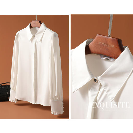 【亲肤透气】罗蒙新款女士衬衫时尚设计感简约大方商务通勤衬衣上衣女 商品图1