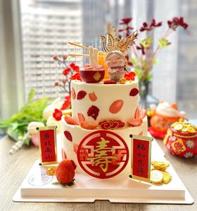 祝寿双层生日蛋糕 0卡糖糖友长辈