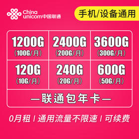【不能手机使用，设备通用】联通神州卡（包年纯流量卡）