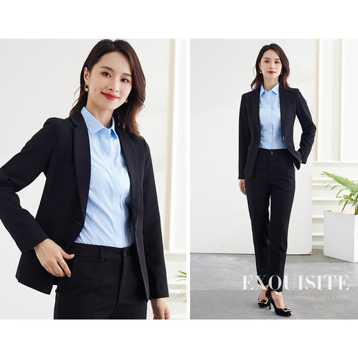 【西服外套+西裤】罗蒙秋季新款女士套装职业OL商务通勤两件套女 商品图2