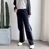 2022年秋季宽松显瘦显长腿垂坠感长裤四面弹高腰阔腿黑色牛仔裤女 商品缩略图1