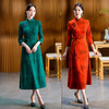 日常时尚改良长款七分袖腰带旗袍大摆裙旗袍GX 商品缩略图3
