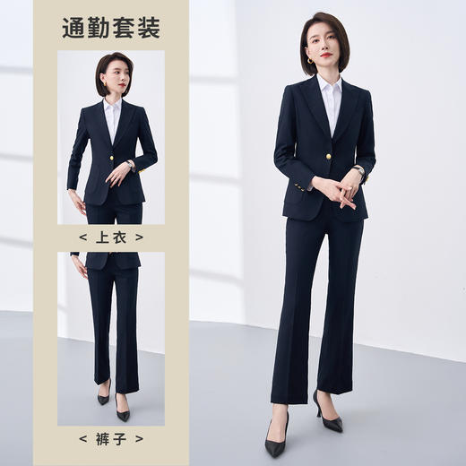 【新品热卖】罗蒙西服上衣+西裤女士西服套装亲肤透气商务两件套女 商品图4