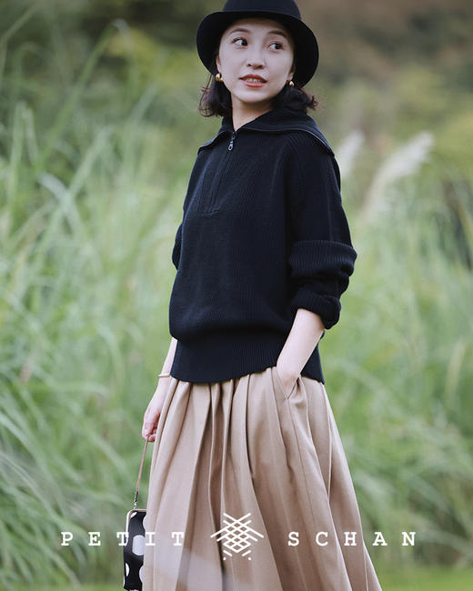 PETIT SCHAN小闪 CLO#122 Autumn dance秋舞 日本进口羊毛混纺面料法式经典压褶百褶裙 商品图7