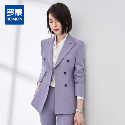 【新品推荐】罗蒙上衣+裤子女式西服套装简约时尚商务百搭两件套女 商品图0